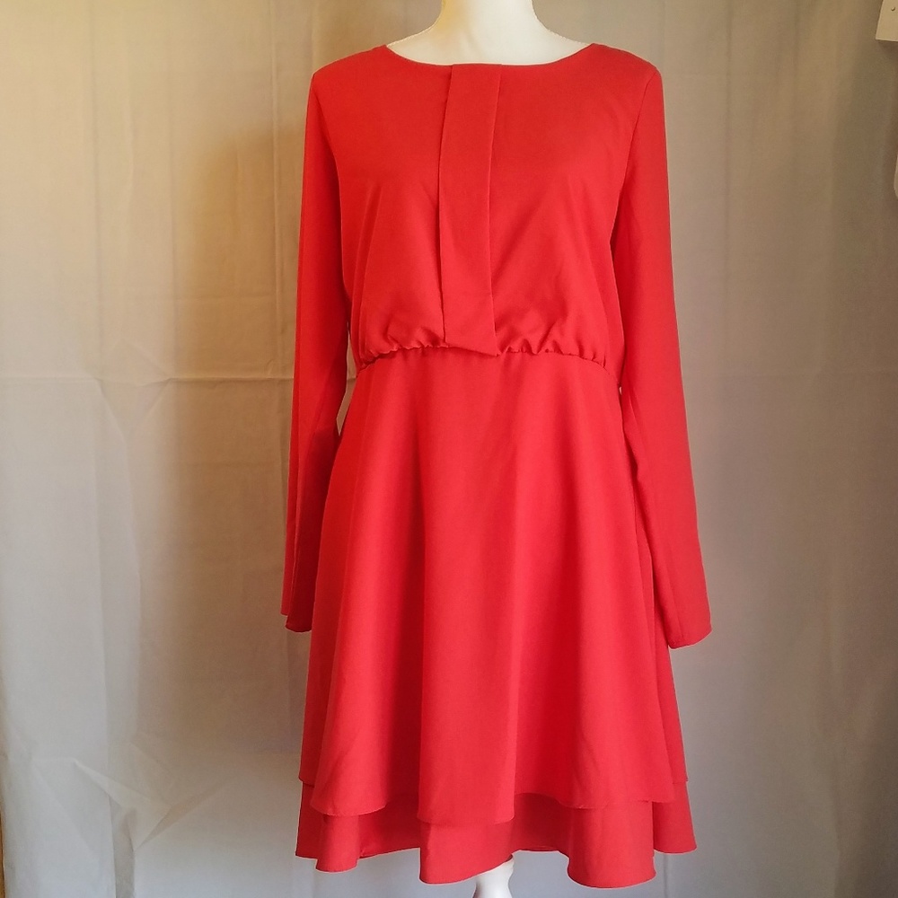 The Limited Orange Tiered Dress